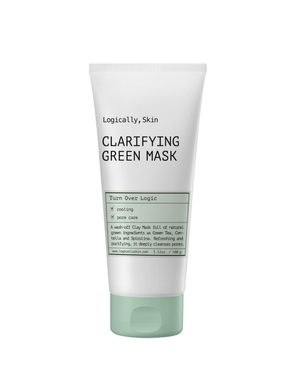 Очищуюча глиняна маска Logically, Skin Clarifying Green Mask, Немає в наявності, 100 г, Акне, Сальність, Чорні цятки/комедони, Чутливість, Каолін, Центела