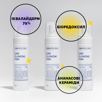 М’яка очищувальна пінка для вмивання Logically, Skin Care Cleansing Foam, 200 мл